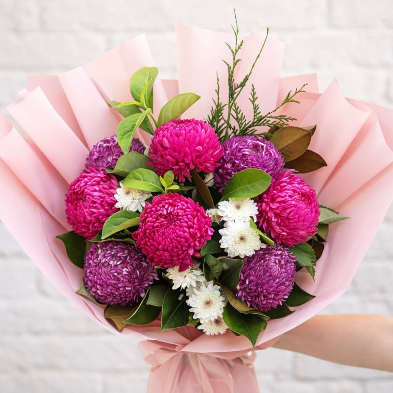 Lila Bloom Bouquet | Pink & Purple Chrysanthemum Flower Delivery Sydney
