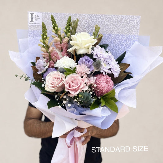 Beautiful pastel flower bouquet - available for same day delivery to Castle Hill, Kellyville, Baulkham Hills and across Sydney