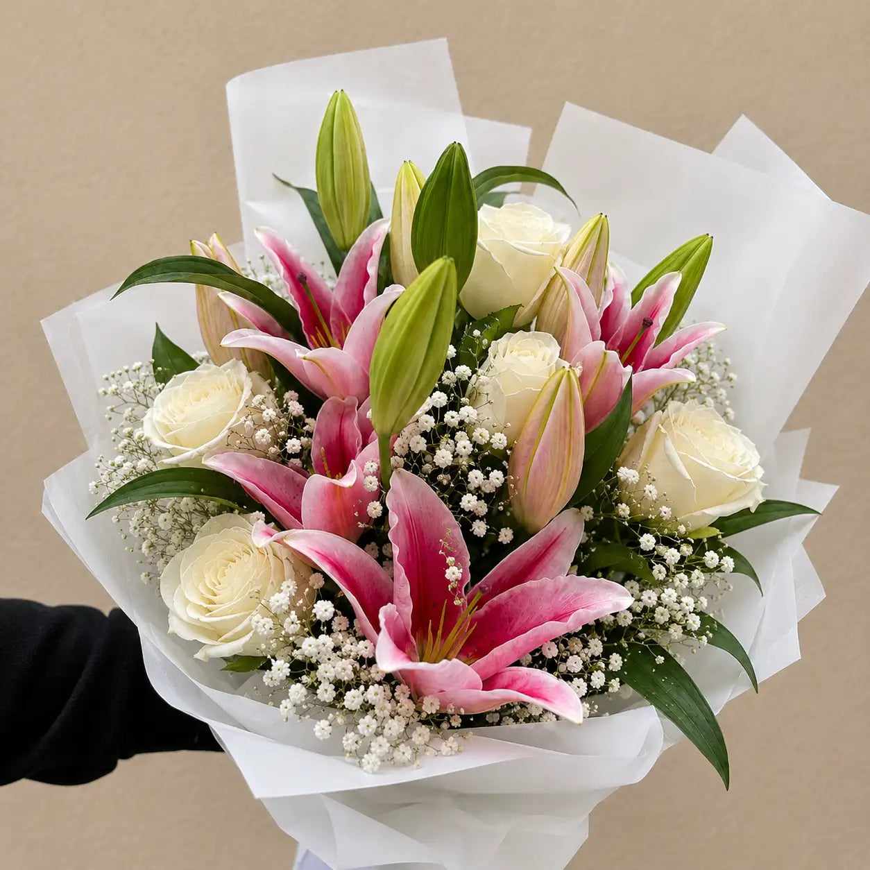 Pink Lily Rose Bouquet
