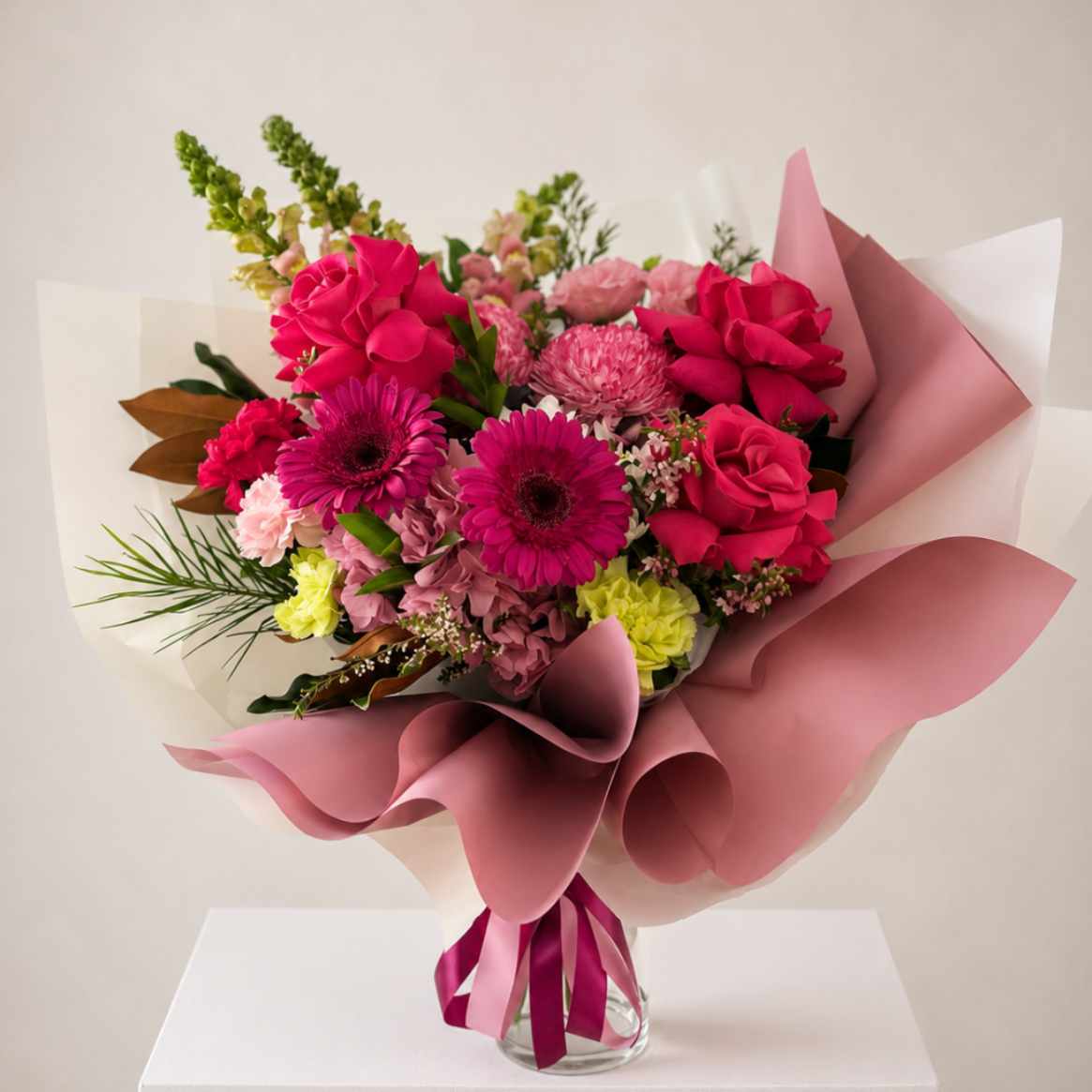 Mixed pink large bouquet perfect for birthday surprises- same day flower delivery North Rocks and Hills District 