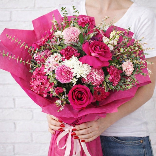 Mixed pink large bouquet perfect for birthday surprises- same day flower delivery North Rocks and Hills District 
