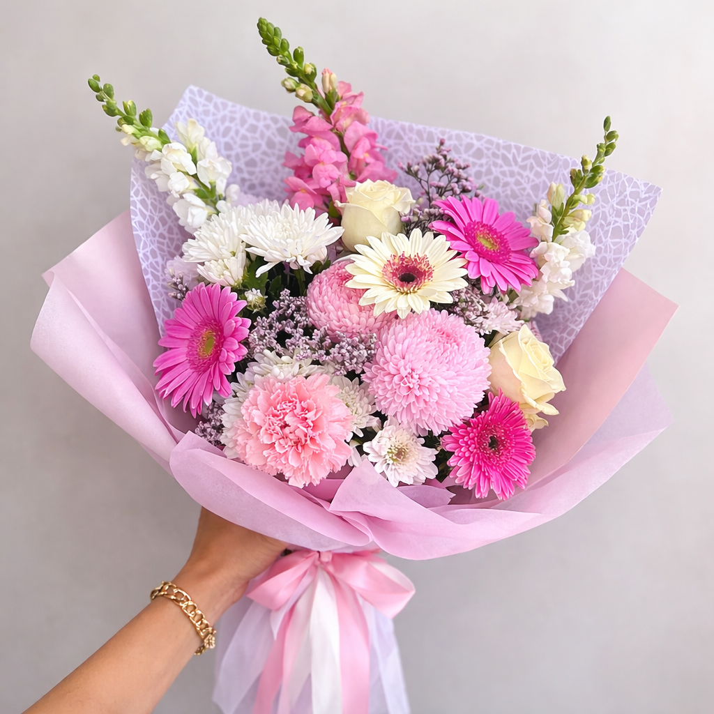 You Make Me Blush Pink seasonal flowers bouquet in the perfect pink bouquet for any memorable occasion- same day flower deliver to Rouse Hill and West Pennant Hills daily